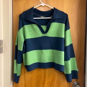 Target spring green and blue striped sweater